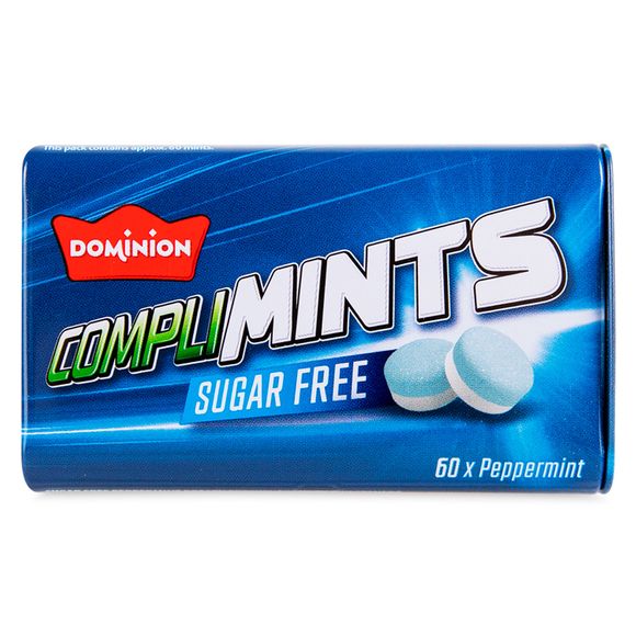 Complimints Sugar Free Peppermint Mints 30g 60 Pack Dominion